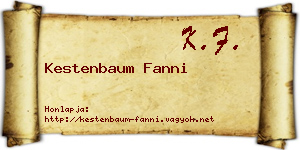 Kestenbaum Fanni névjegykártya