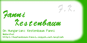 fanni kestenbaum business card